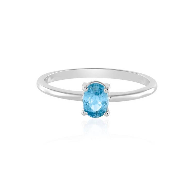 Cavill Solitärring Cavill Damenring, 925 Silber plattiert, 1,04 ct blauer Zirkon oval (1-tlg) von Cavill