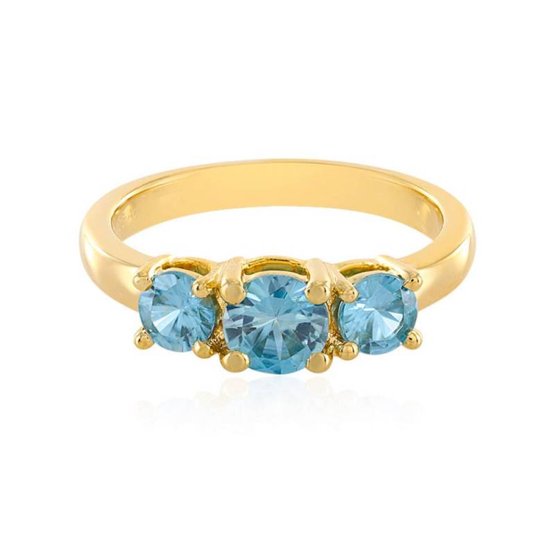 Cavill Silberring Cavill Ring Sterlingsilber, 1,34 ct Zirkon Ratanakiri, vergoldet, blau (1-tlg) von Cavill