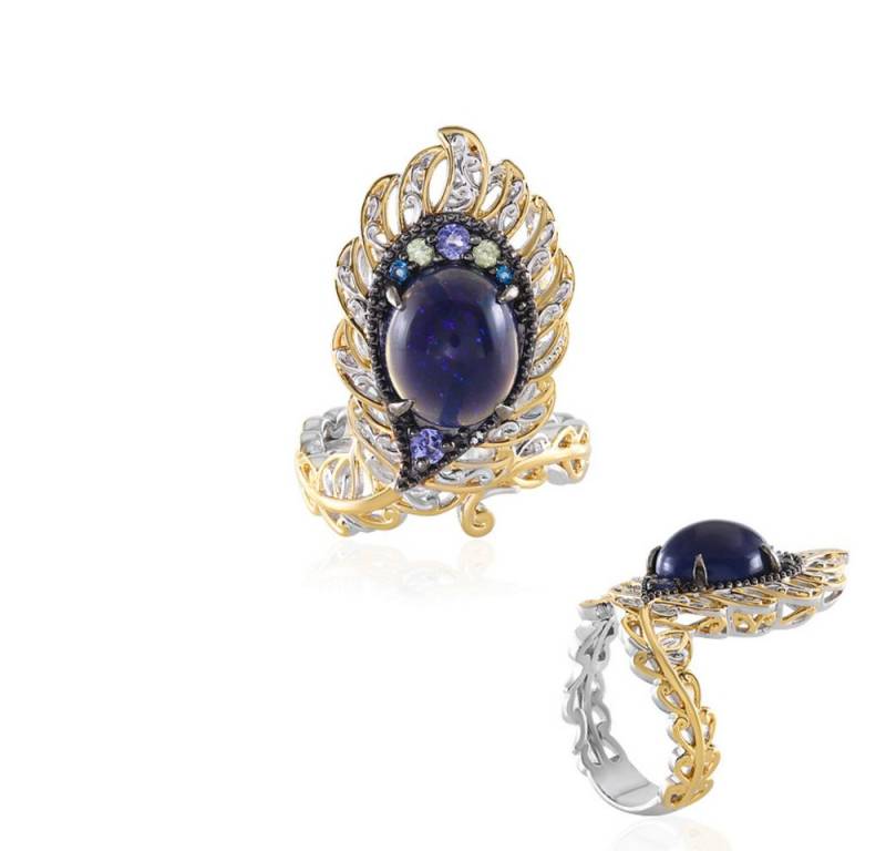 Cavill Silberring Cavill Silberring mit 2,82 ct blauem Opal & Tansaniten, Sterlingsilber (1-tlg) von Cavill