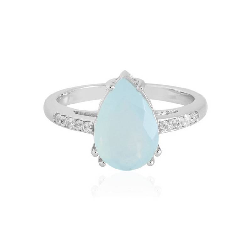 Cavill Silberring Cavill Sterlingsilber Ring 1,84 ct Paraiba Opal Tropfen platin. (1-tlg) von Cavill