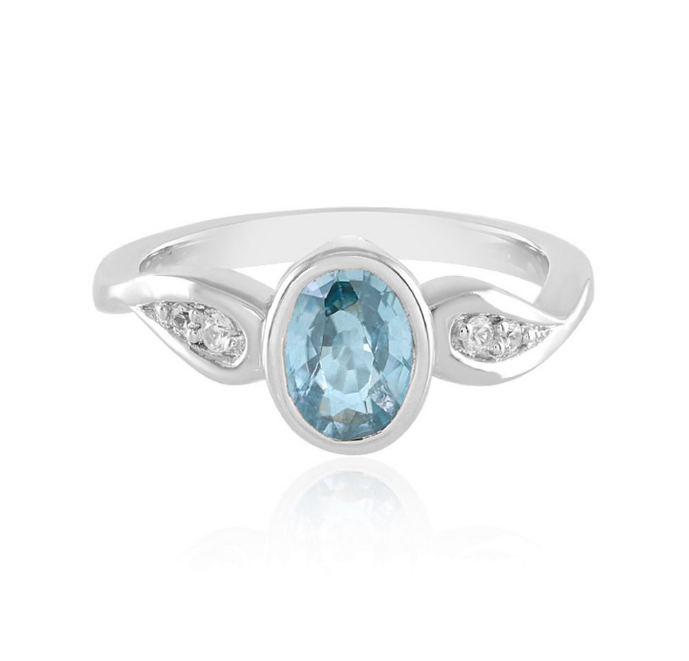 Cavill Silberring Cavill Zirkonring Damen, 925 Silber platin., Ovalschliff Blau 1,06 ct (1-tlg) von Cavill