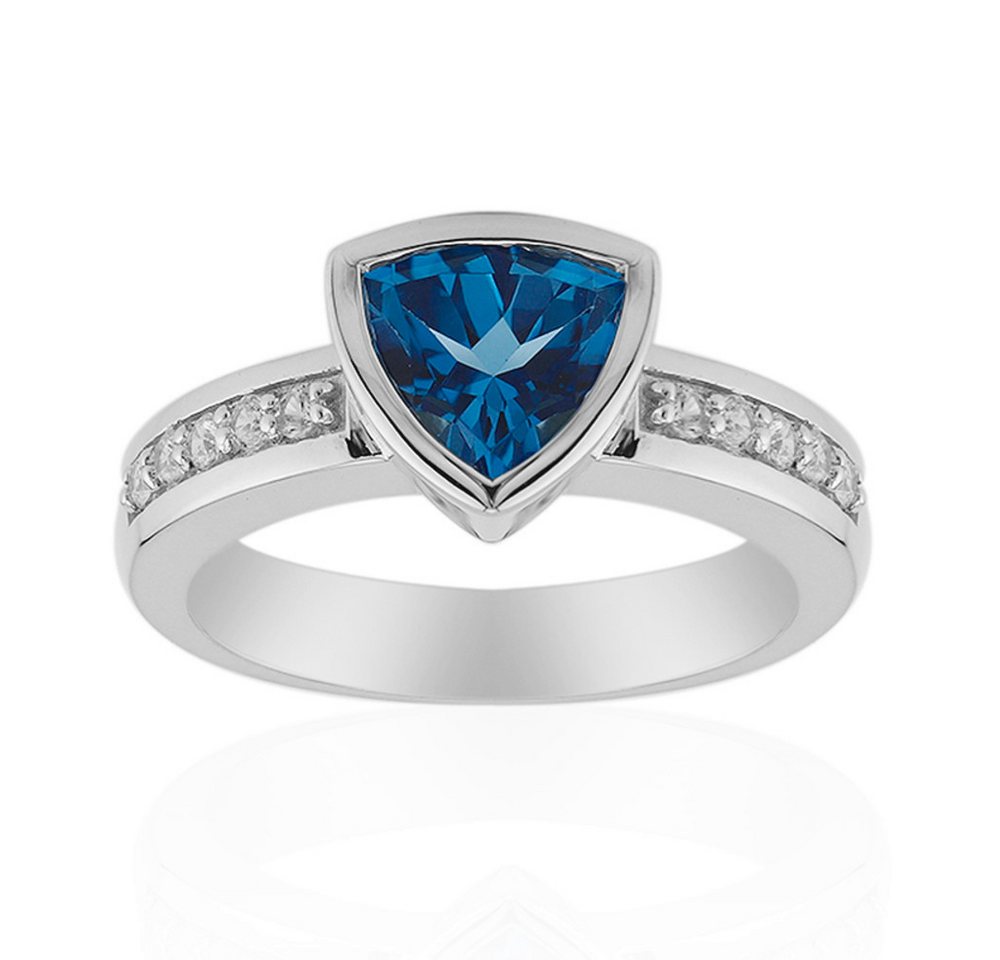 Cavill Silberring Cavill Ring Sterling Silber 1,23 ct Topas Trillant Zirkon blau (1-tlg) von Cavill