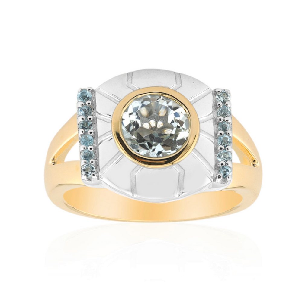 Cavill Silberring Cavill Silberring 925, goldplattiert, 1,03 ct blau Topas & Zirkon (1-tlg) von Cavill