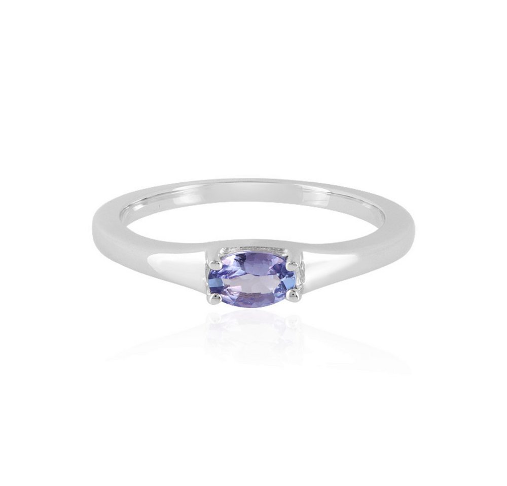 Cavill Solitärring Tansanit Ring 0,379 ct, 925 Silber plattiert, violettblau, Echtschmuck (1-tlg) von Cavill