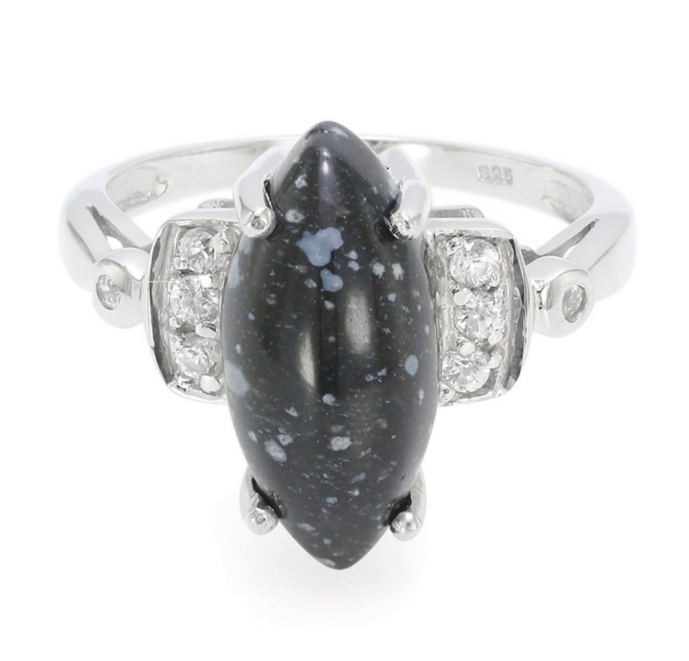 Cavill Silberring Cavill Ring aus 925 Sterling Silber mit Obsidian 3,62 ct & Zirkon (1-tlg) von Cavill