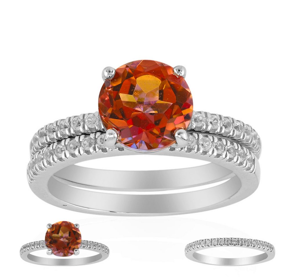 Cavill Silberring Cavill Ring aus 925 Silber mit 1,575 ct Mystik-Quarz & Zirkon (1-tlg) von Cavill