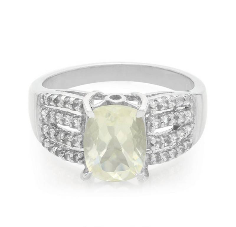 Cavill Silberring Cavill Ring Orthoklas 1,53 ct Antikschliff mit 40 Topasen, Silber (1-tlg) von Cavill