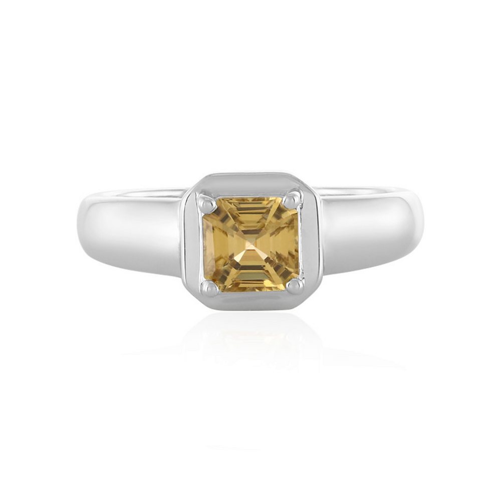 Cavill Solitärring Cavill Ring 1,69 ct Gelber Zirkon, Oktagon, 925 Silber rhodiniert (1-tlg) von Cavill