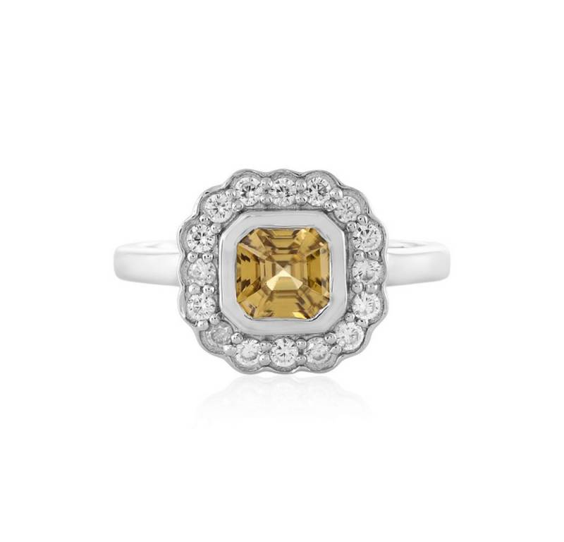 Cavill Silberring Cavill Ring 1,706 ct Zirkon Oktagon-Asscher 925 Silber platin (1-tlg) von Cavill