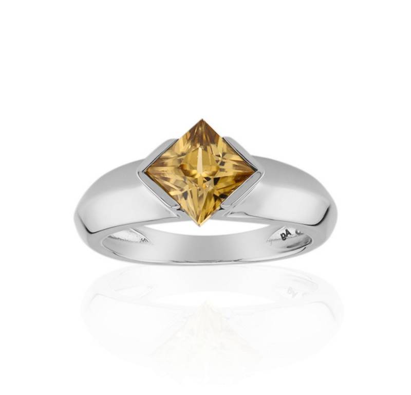 Cavill Solitärring Cavill Ring aus 925 Silber, 1,767 ct gelber Zirkon, platinisiert (1-tlg) von Cavill