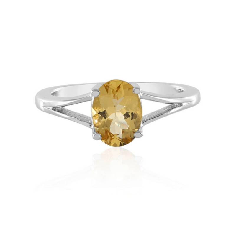 Cavill Solitärring Cavill Ring Sterlingsilber, gelber Beryll 0,943 ct, platinbeschichtet (1-tlg) von Cavill