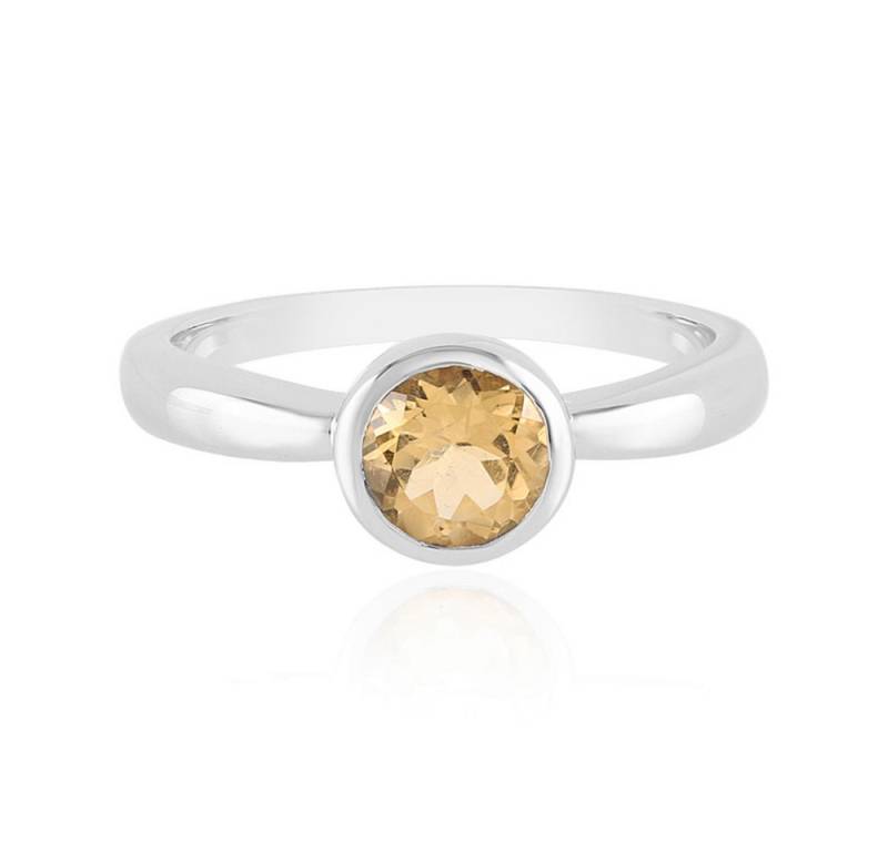 Cavill Solitärring Gelber Beryll Ring 0,665 ct, Sterlingsilber platin., Brillantschliff (1-tlg) von Cavill