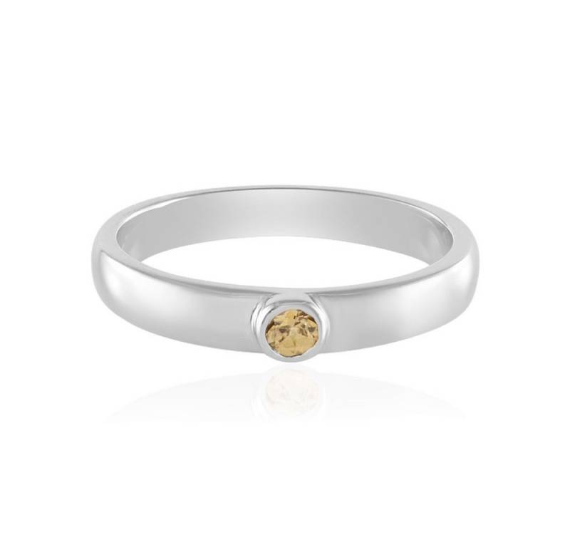 Cavill Solitärring Cavill Ring 0,15 ct gelber Zirkon, platinierter 925er Silber (1-tlg) von Cavill