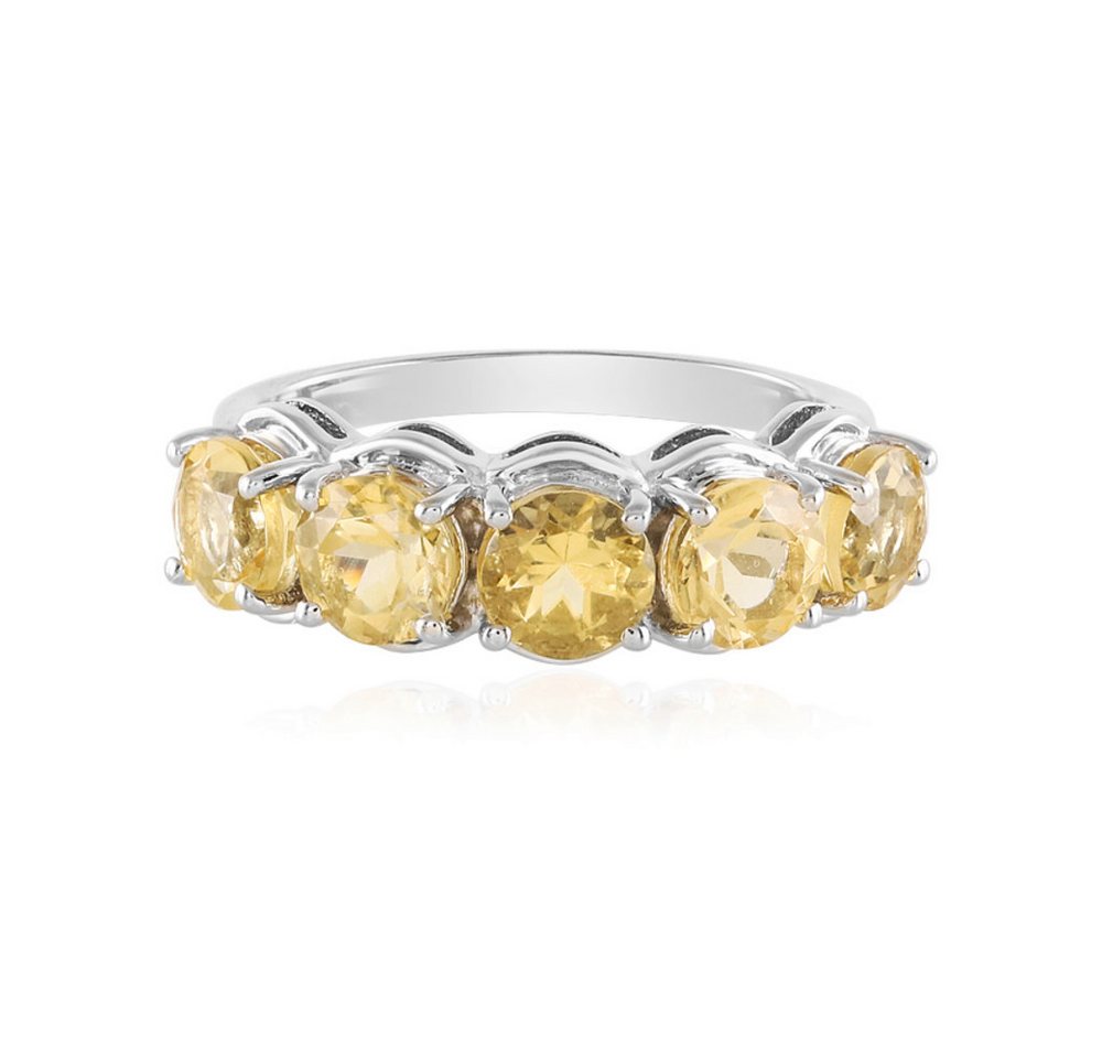 Cavill Silberring Brasilianischer gelber Beryll 2,126ct Platinbeschichteter Silberring (1-tlg) von Cavill