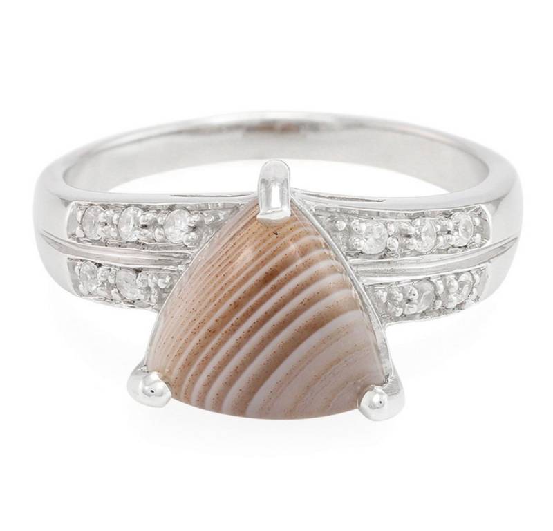 Cavill Silberring Cavill Achat Silberring 2,34 ct Trillant mit 10 Zirkonen 925er (1-tlg) von Cavill