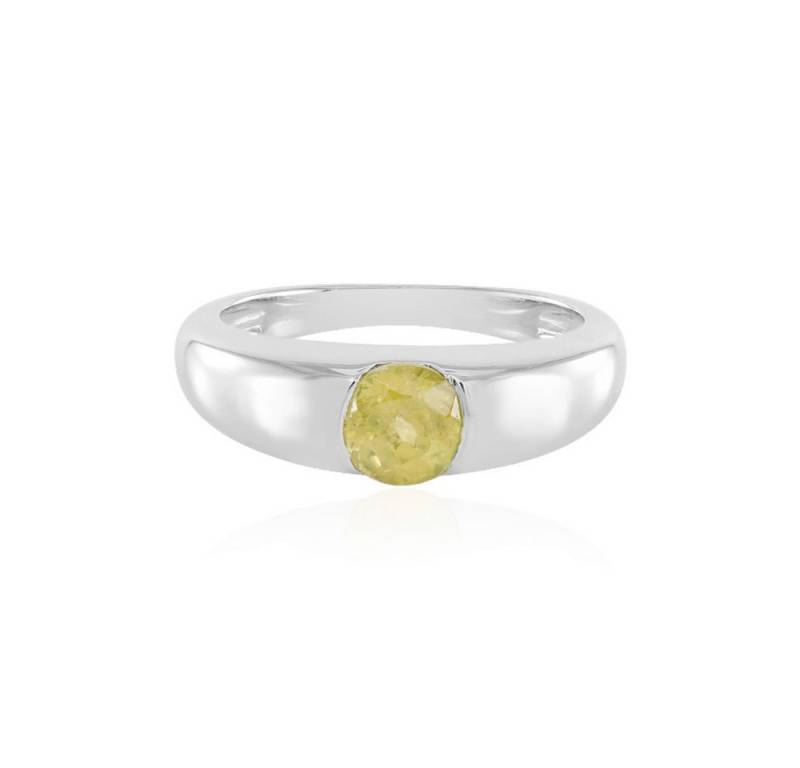 Cavill Solitärring Cavill Ring 0,96 ct Sphen Limettengrün, Sterlingsilber 925 platin (1-tlg) von Cavill