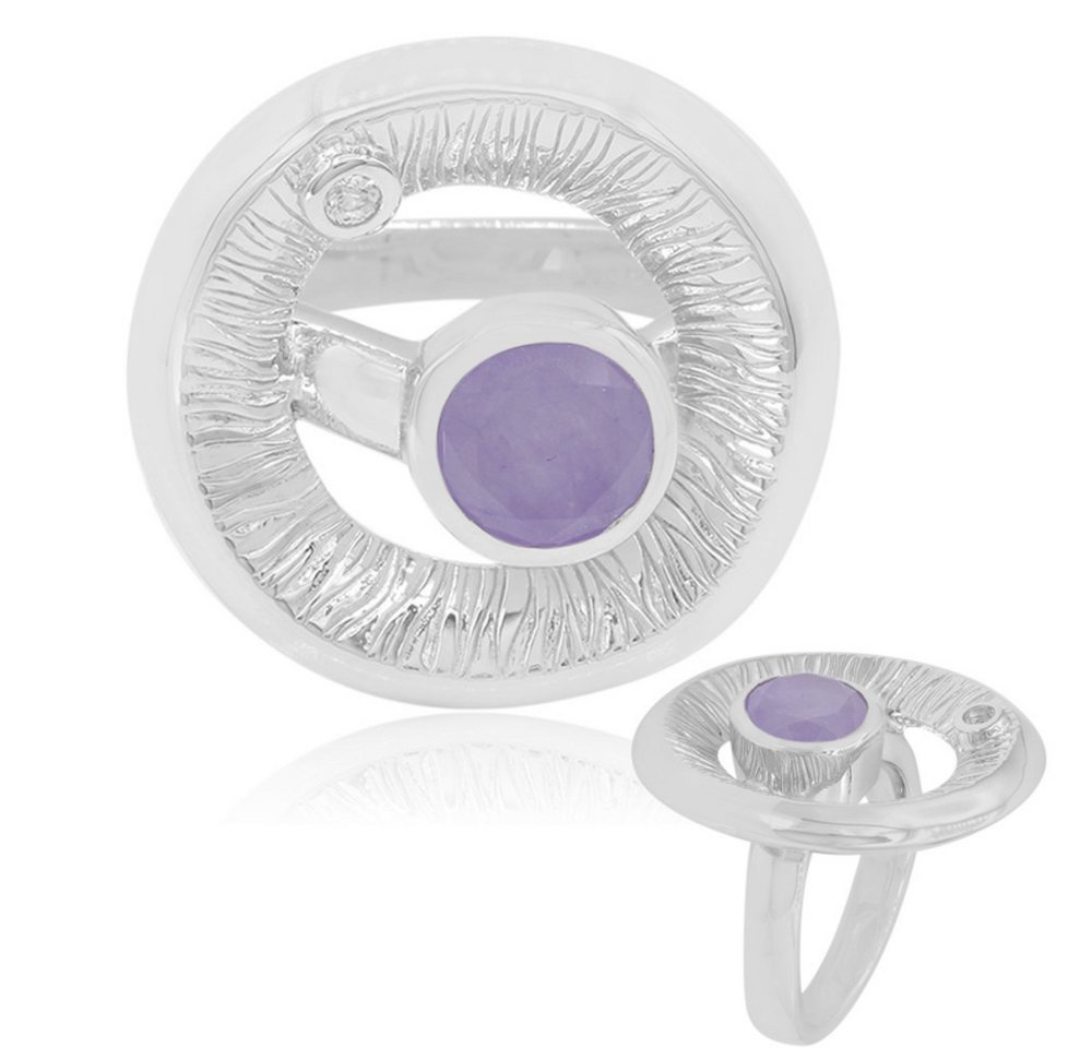 Cavill Silberring Cavill Lavendel-Jade Ring 1,22 ct mit weißem Topas 925 Silber Damen (1-tlg) von Cavill