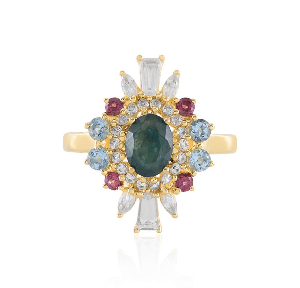 Cavill Silberring Cavill Ring 3,02 ct Grandidierit, Sterlingsilber vergoldet, Blau (1-tlg) von Cavill