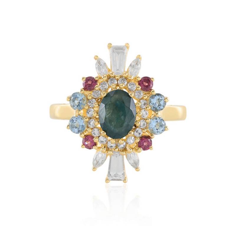 Cavill Silberring Cavill Ring 3,02 ct Grandidierit, Sterlingsilber vergoldet, Blau (1-tlg) von Cavill