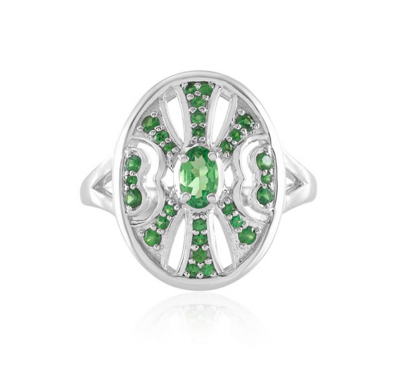 Cavill Silberring Cavill Damenring 925 Sterling Silber mit 0,49 ct grünem Tsavorit Oval (1-tlg) von Cavill