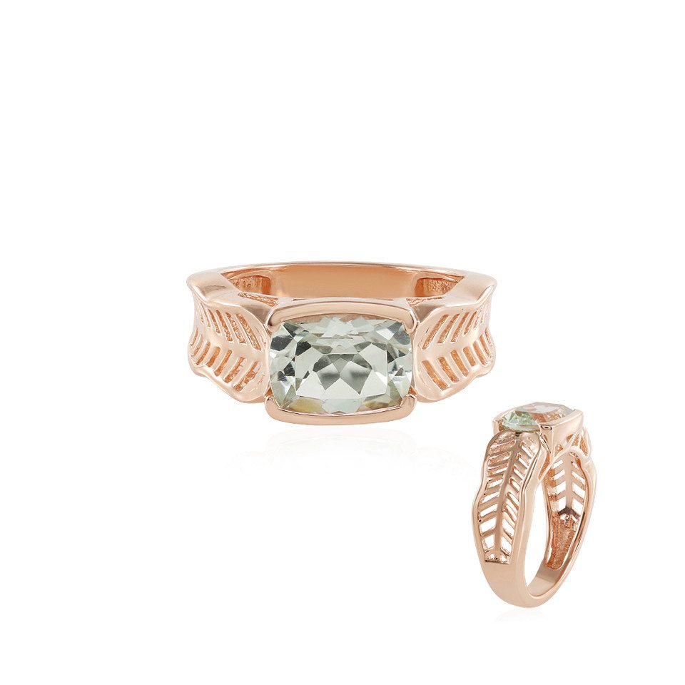 Cavill Silberring Brasilianischer grüner Amethyst Rose-Plated Silber Ring, 1,945ct (1-tlg) von Cavill