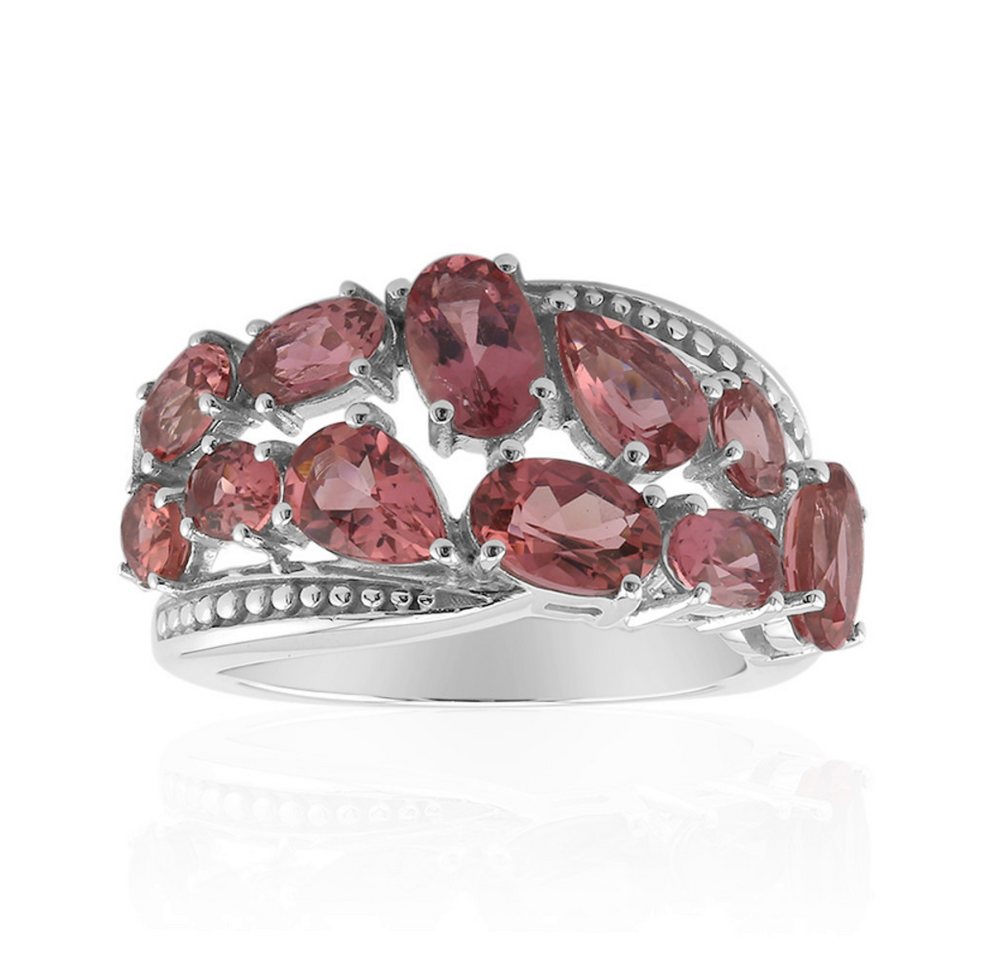 Cavill Silberring Cavill Damenring 3,25 ct pink Turmalin, florales Design, 925 Silber (1-tlg) von Cavill