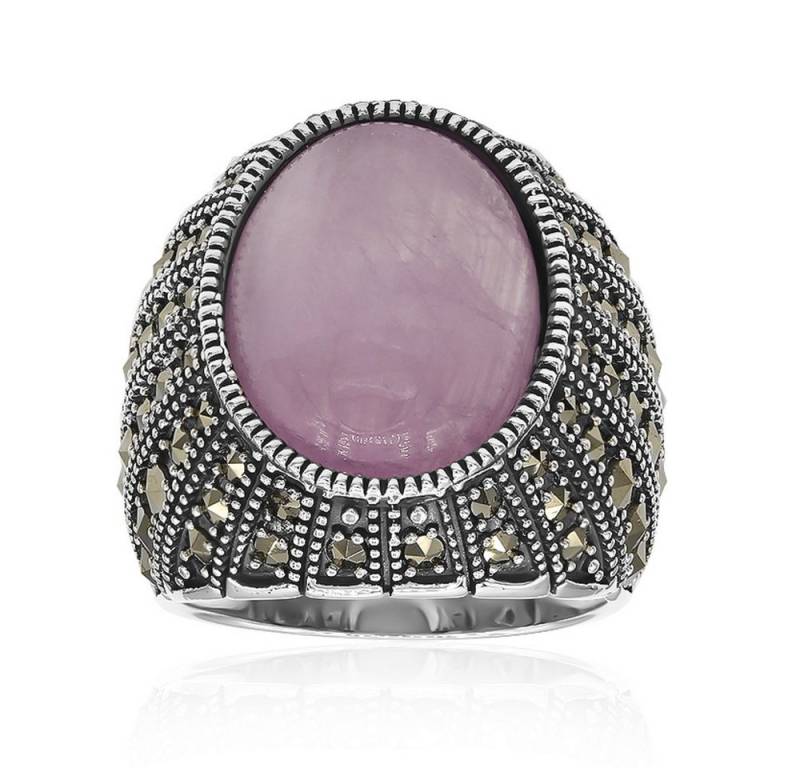 Cavill Silberring Cavill Ring 9,54 ct Kunzit Oval Sterlingsilber Markasit Lavendel (1-tlg) von Cavill