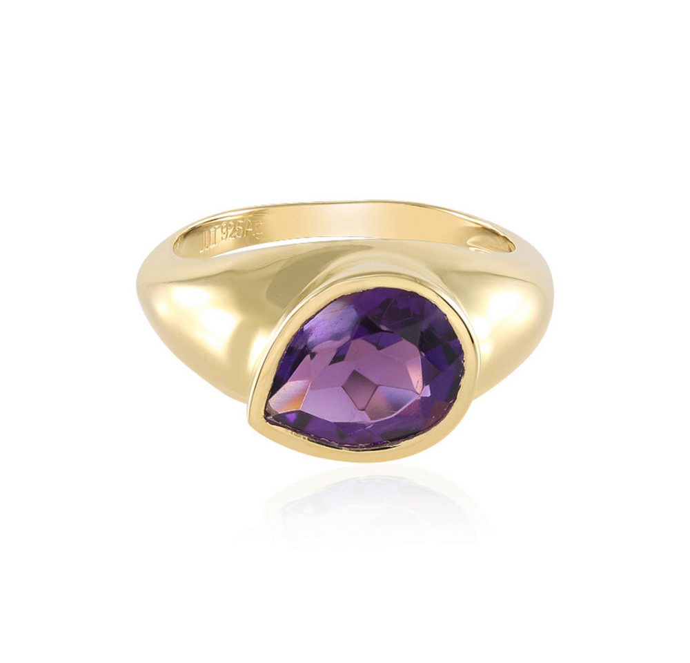 Cavill Solitärring Cavill Edler Amethyst Ring 1,94 ct Tropfen 925 Silber Vergoldet Damen (1-tlg) von Cavill