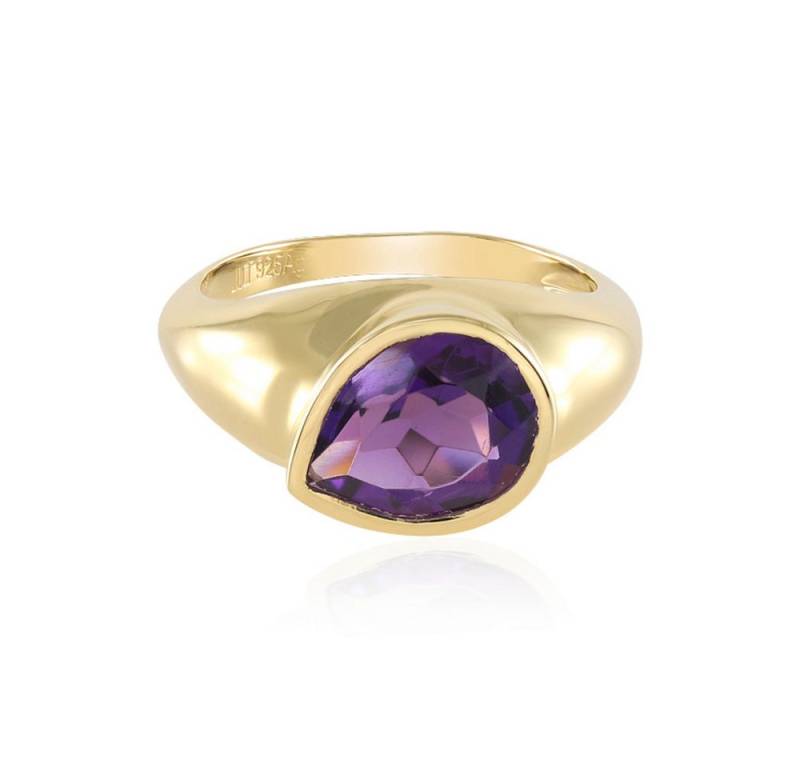 Cavill Solitärring Cavill Edler Amethyst Ring 1,94 ct Tropfen 925 Silber Vergoldet Damen (1-tlg) von Cavill