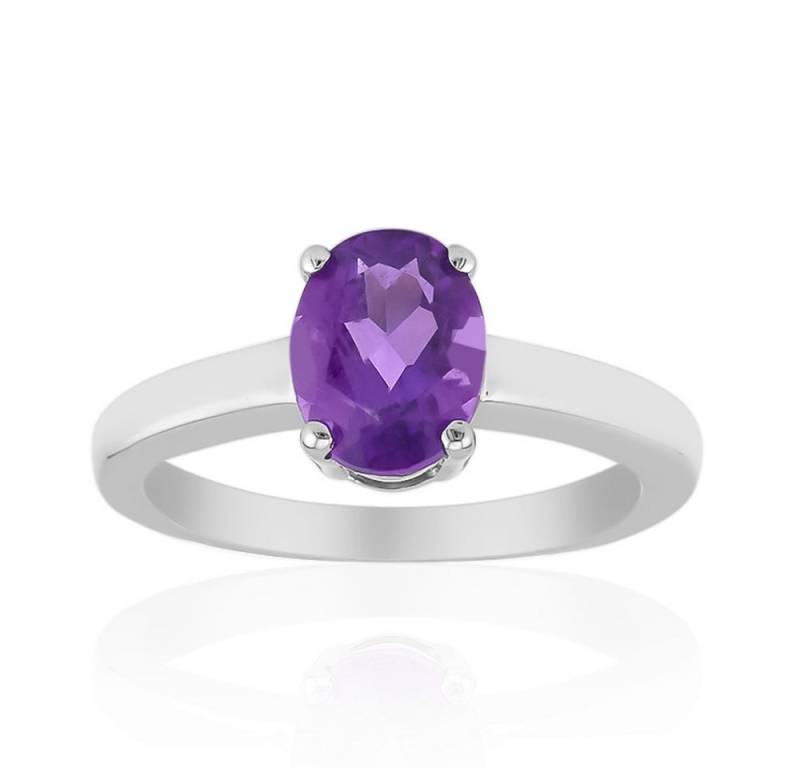 Cavill Solitärring Cavill Amethyst-Ring 1,04 ct Sterlingsilber mit Platin, oval, violett (1-tlg) von Cavill