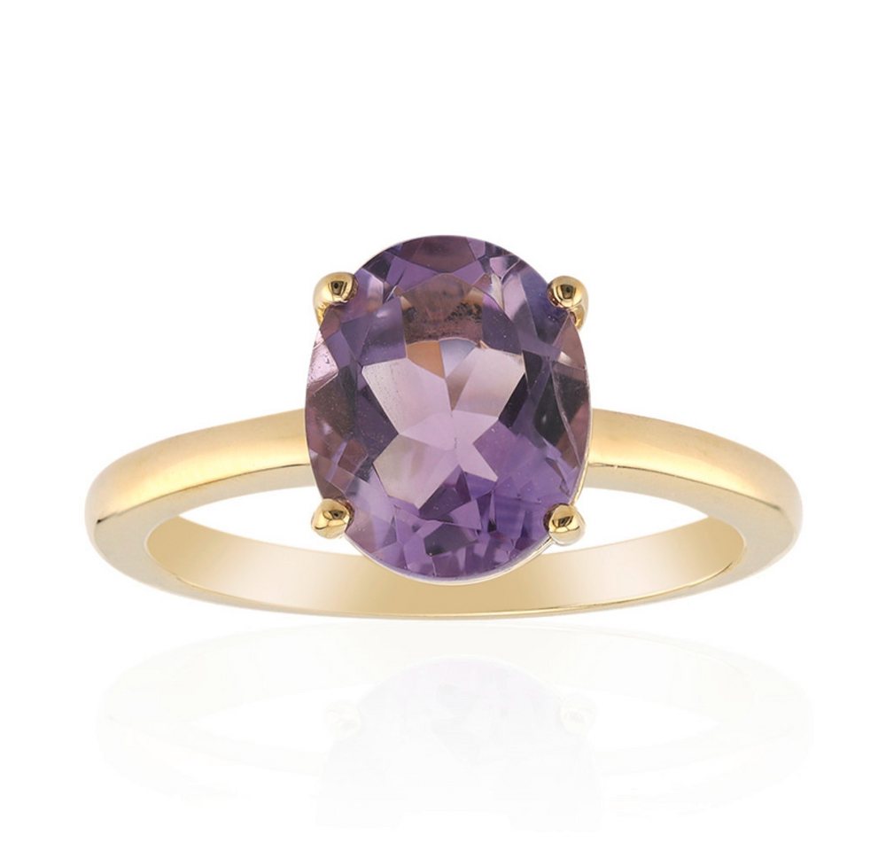 Cavill Solitärring Amethyst Ring 2,25 ct Ovalschliff, vergoldet, 925 Silber, Damen (1-tlg) von Cavill