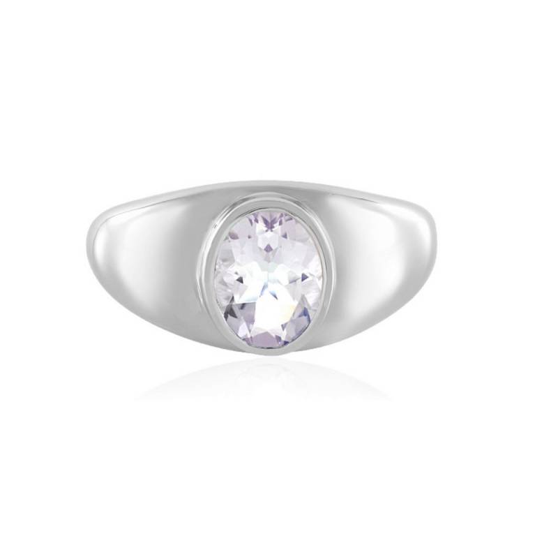 Cavill Solitärring Mondblauer Quarz 2,18 ct Ring aus 925er Silber, platiniert, Oval (1-tlg) von Cavill