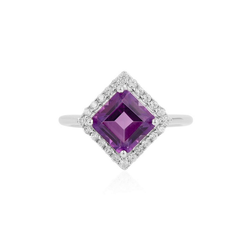 Cavill Silberring Cavill Sterlingsilber Ring 2,00 ct Amethyst Oktägon Zirkon platiert (1-tlg) von Cavill