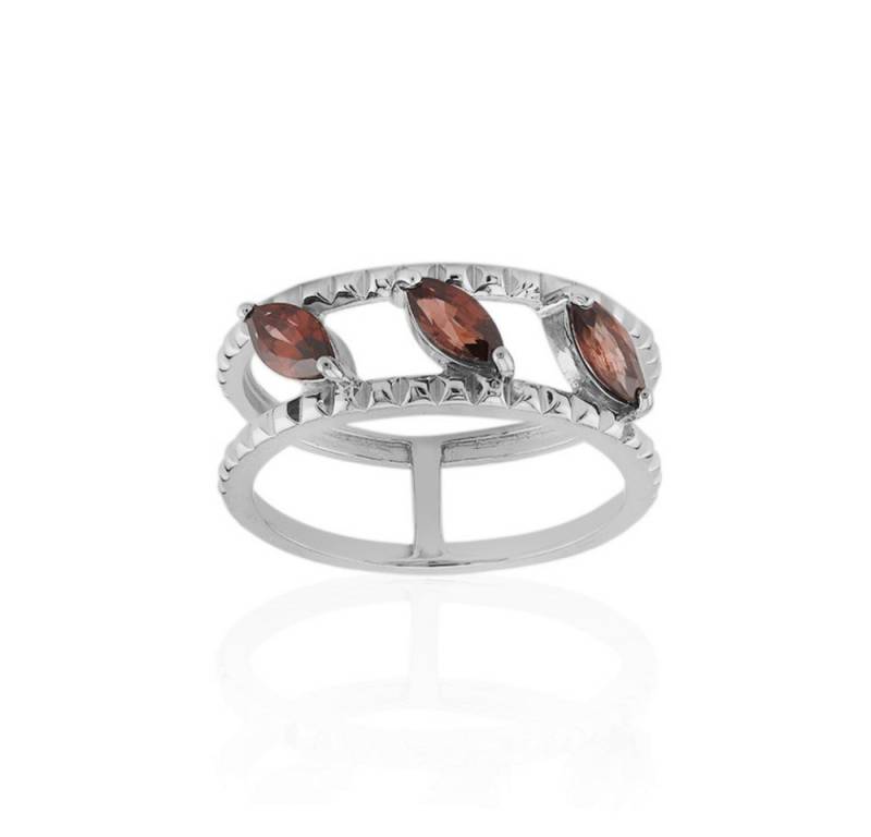 Cavill Silberring Damenring 925 Sterling Silber platin., 3 pinke Zirkone 1,13 ct (1-tlg) von Cavill