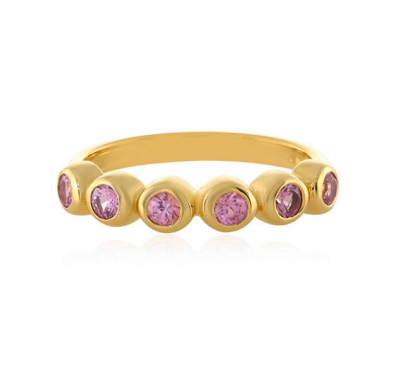 Cavill Silberring Cavill Gelbvergoldeter 925 Silberring, 6 pinke Saphire 0,432 ct (1-tlg) von Cavill