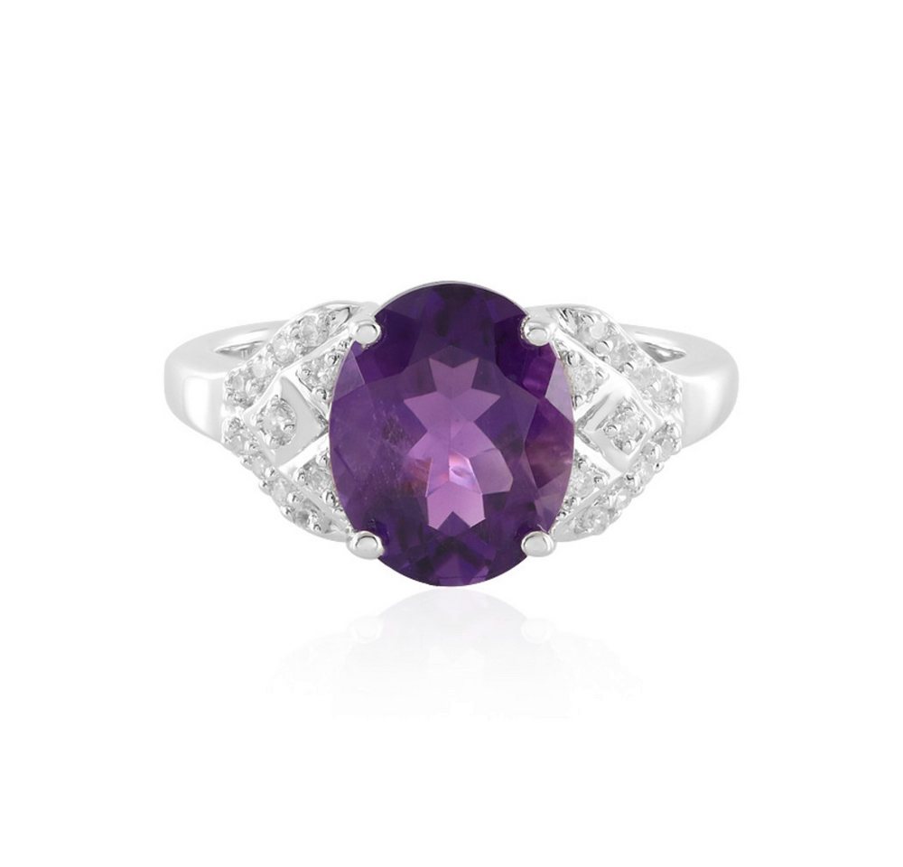 Cavill Silberring Cavill Amethystring 2,3 ct Ovalschliff Zirkon Pavé Silber Damen (1-tlg) von Cavill