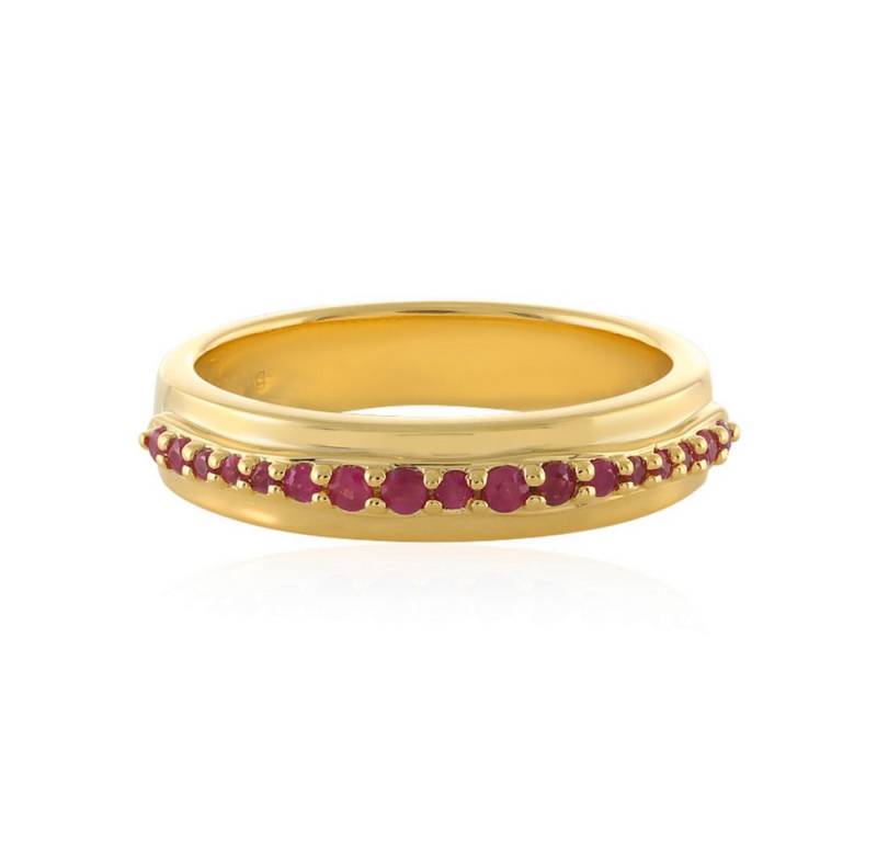 Cavill Silberring Rubin-Sterlingsilberring 0,185 ct, vergoldet, Damen Edelsteinring (1-tlg) von Cavill