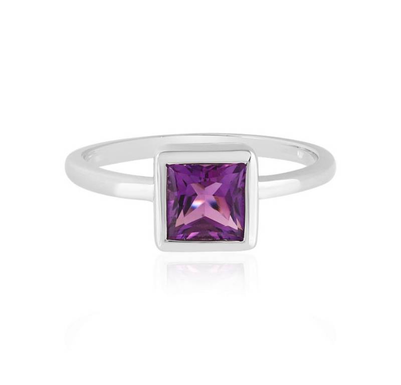 Cavill Solitärring Amethyst Ring 0,91 ct, platinplattiertes Sterling Silber, elegant (1-tlg) von Cavill