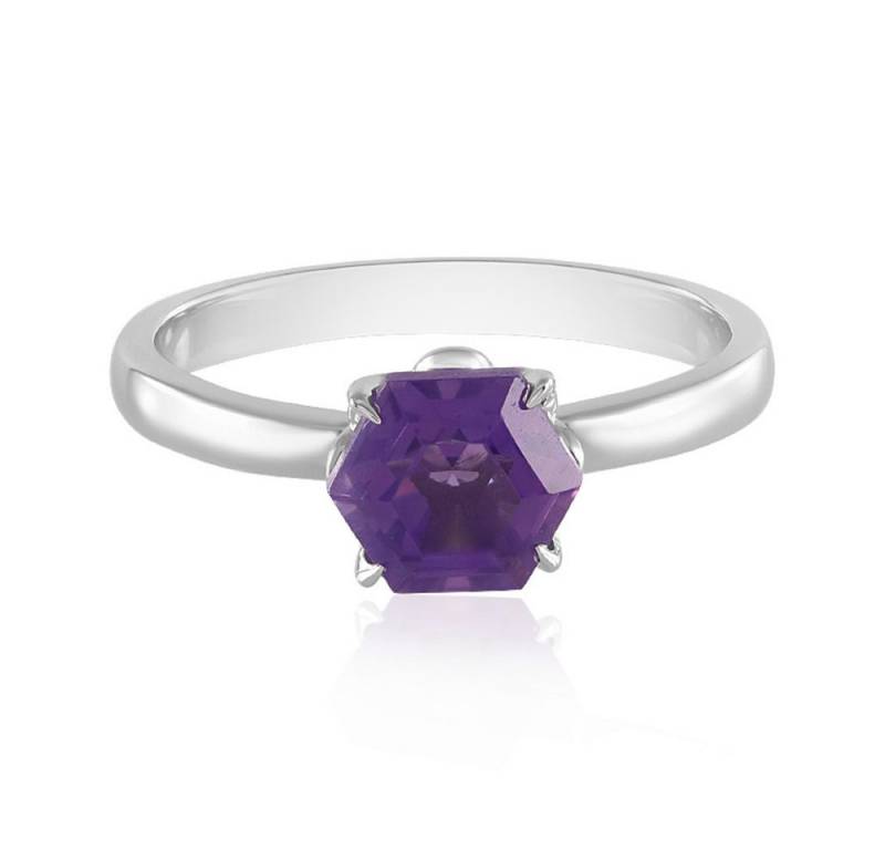 Cavill Solitärring Marokkanischer Amethyst Ring, 1,24 ct, Sterlingsilber, platiniert (1-tlg) von Cavill