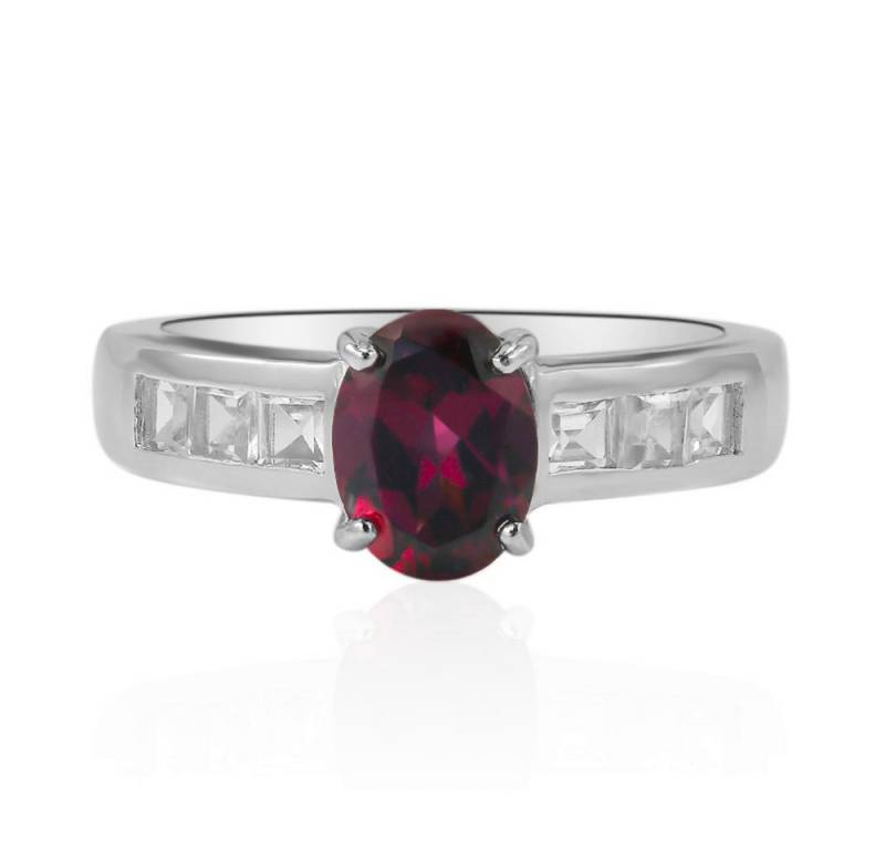 Cavill Silberring Cavill Ring Rhodolith 1,26 ct, 925 Silber, Zirkon 0,62 ct, Oval (1-tlg) von Cavill