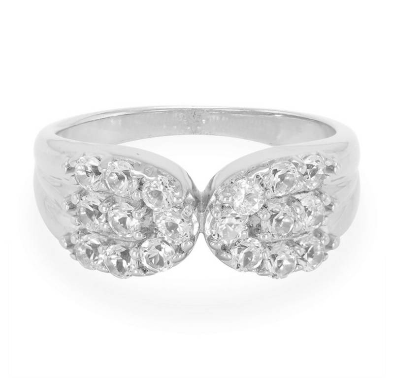 Cavill Silberring Cavill Ring Weißer Topas 1,01 ct, 925 Silber, floral, Damen (1-tlg) von Cavill