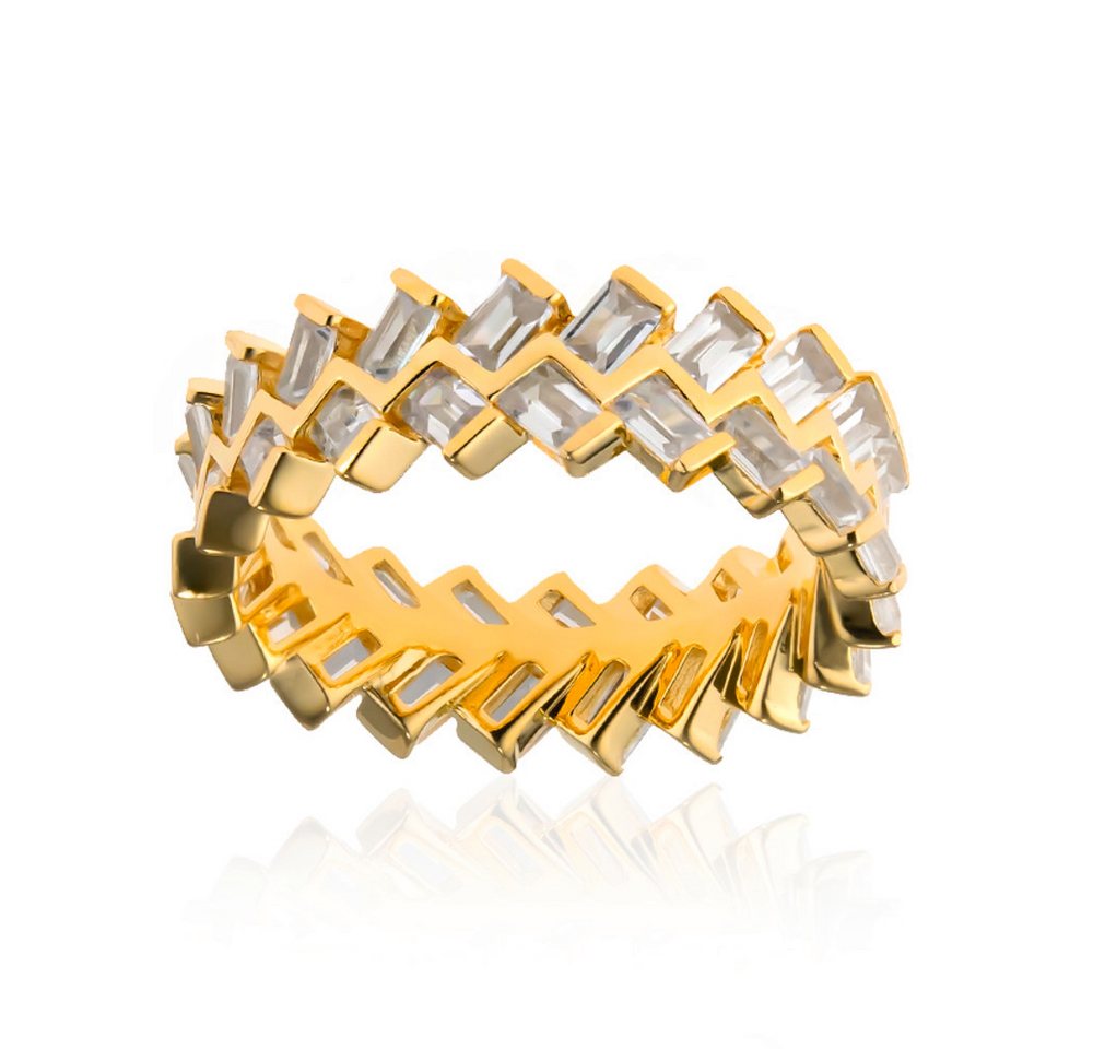 Cavill Silberring Cavill Ring Sterlingsilber, 1,50 ct Zirkon, goldbeschichtet elegant (1-tlg) von Cavill