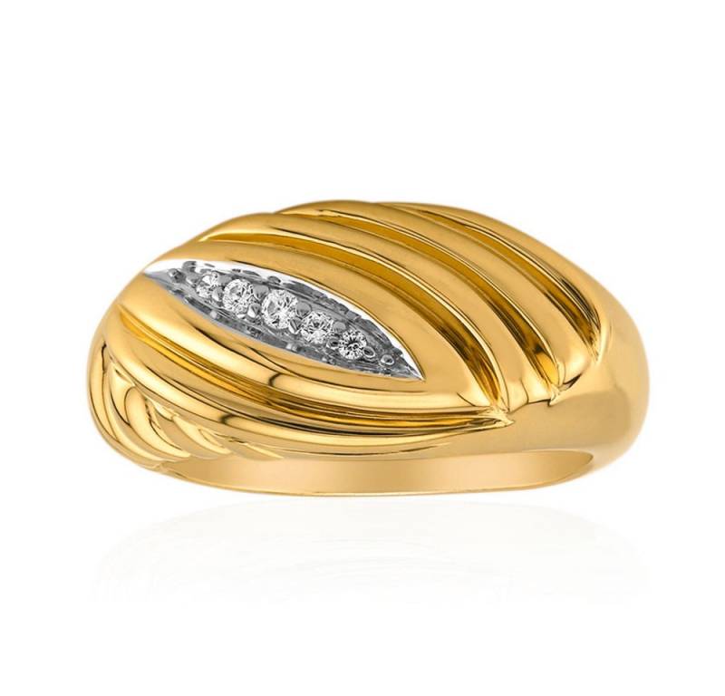 Cavill Silberring Cavill Damenring Sterlingsilber 925 vergoldet 0,06 ct Zirkon Pavé (1-tlg) von Cavill