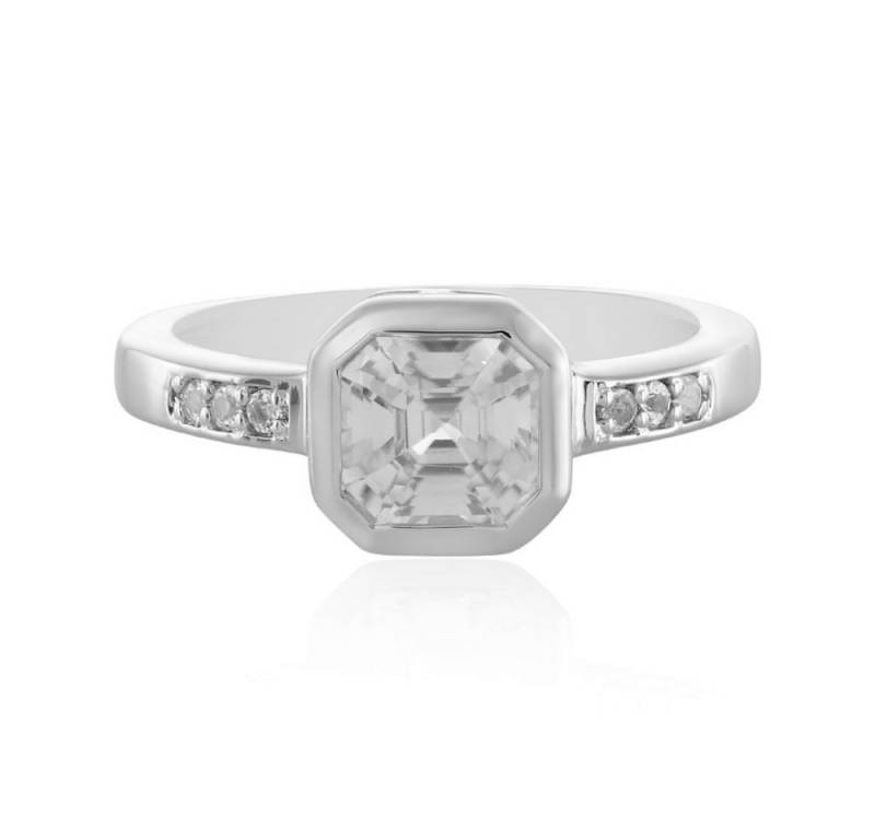 Cavill Silberring Cavill Damenring 925 Silber platinierter Zirkon 1,71 ct Topas (1-tlg) von Cavill