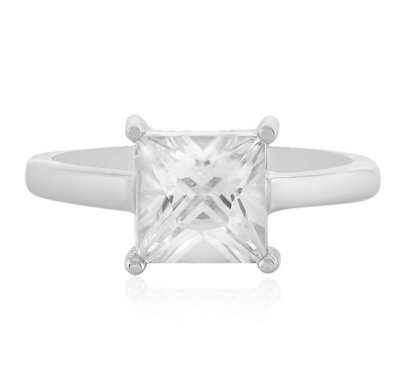 Cavill Solitärring Cavill Zirkonring 2,50 ct, Prinzessschliff, 925 Silber, Größe 17 (1-tlg) von Cavill