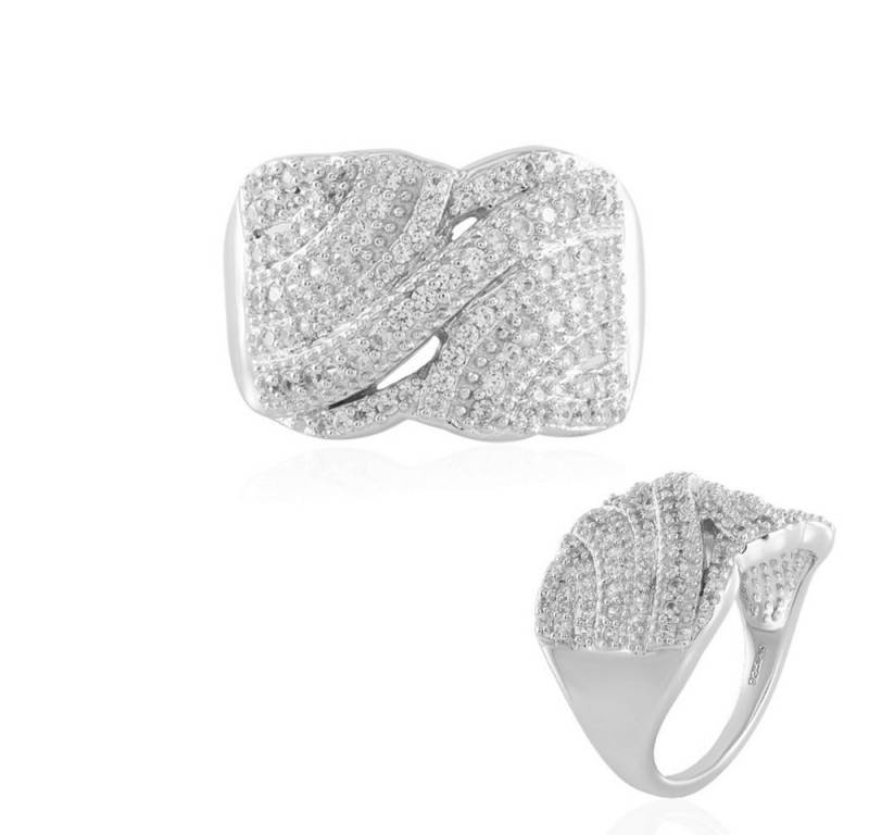 Cavill Silberring Cavill Zirkonring 0,71 ct Sterlingsilber, elegantes Knotendesign (1-tlg) von Cavill