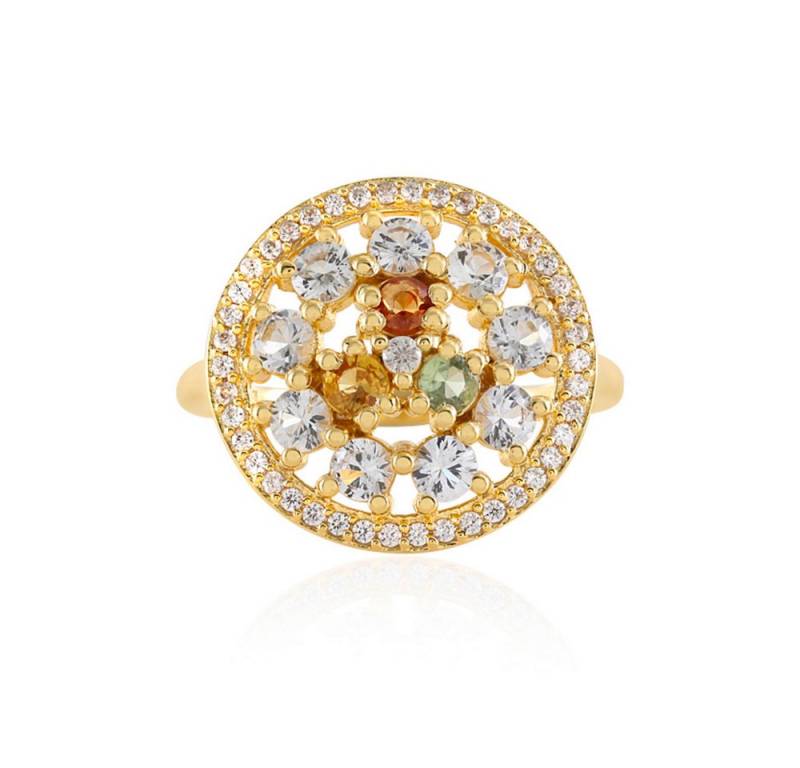 Cavill Silberring Cavill Ring Sterlingsilber vergoldet 1,77 ct Weißer Saphir Zirkon (1-tlg) von Cavill