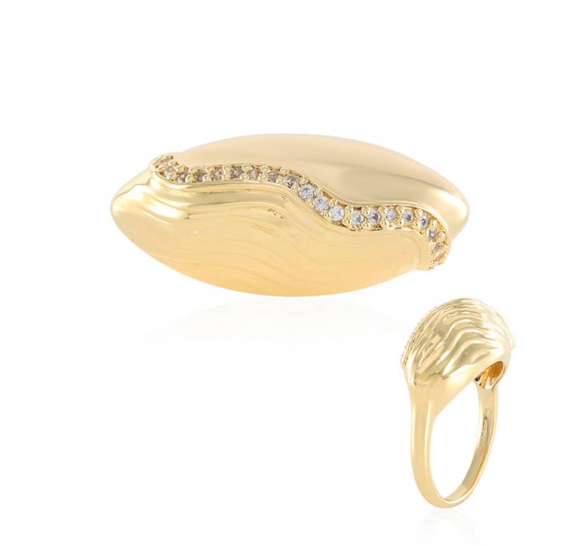 Cavill Silberring Cavill Ring Sterlingsilber vergoldet, 21 Zirkone 0,142 ct, modern (1-tlg) von Cavill