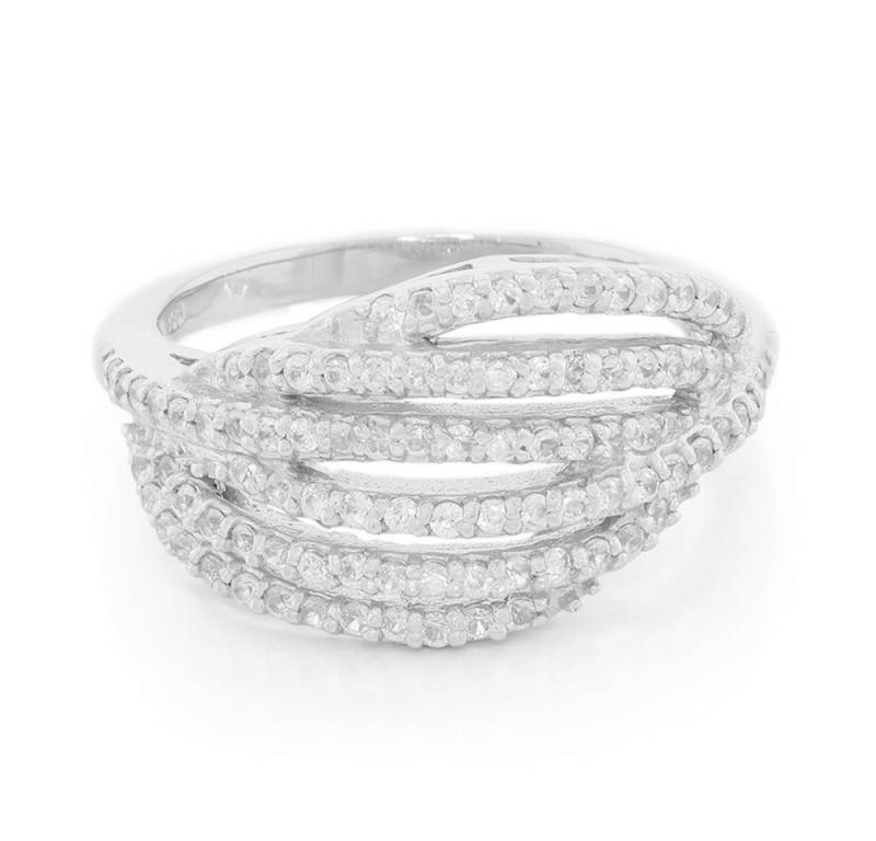 Cavill Silberring Zirkon Sterlingsilberring 1,08 ct Pavé rund-brillant modern (1-tlg) von Cavill