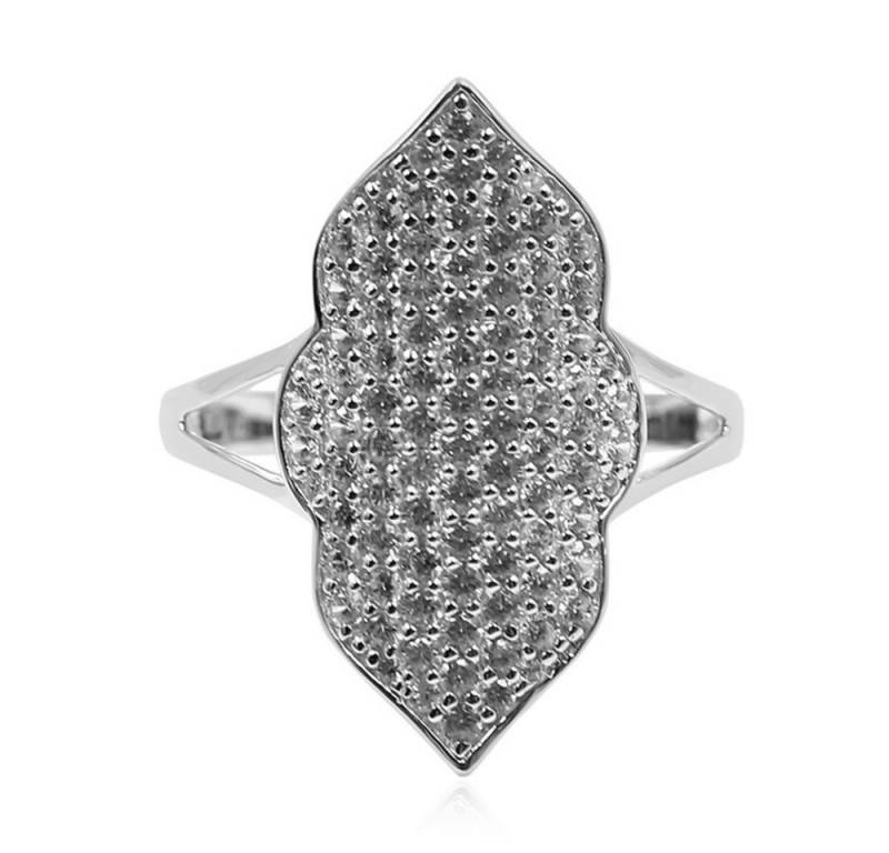 Cavill Silberring Zirkon-Silberring mit 1,688 ct Pavé, platinierter 925er Silber (1-tlg) von Cavill